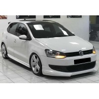 Боковые пороги DPT V-1 (черный глянец) для Volkswagen Polo 2010-2017 гг
