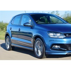 Боковые пороги DPT V-3 (черный глянец) для Volkswagen Polo 2010-2017 гг