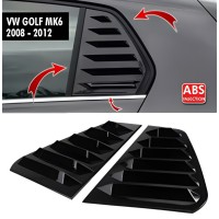Накладки на задние окна DPT V-1 (черный глянец, 2шт) для Volkswagen Golf 6