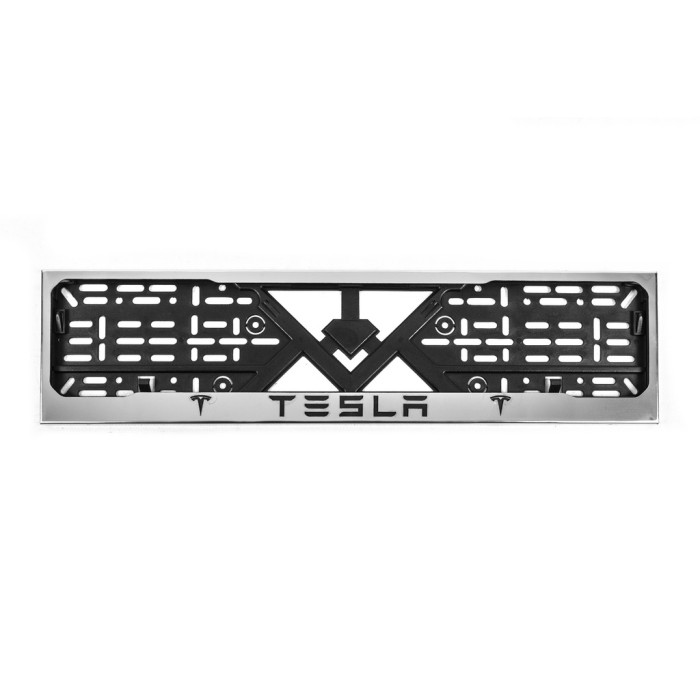 Рамка под номер хром (1 шт, нержавейка) для Тюнинг Tesla