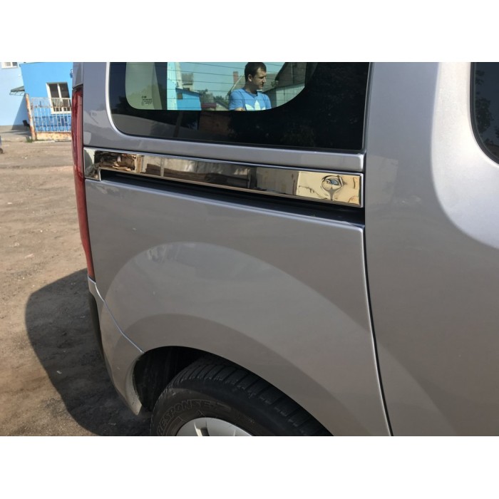 Молдинг под сдвижную дверь (2 шт, нерж.) для Renault Kangoo 2008-2020 гг