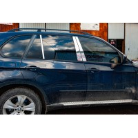 Молдинги стоек дверных (нерж.) для BMW X5 E-70 2007-2013 гг