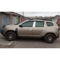 Молдинг дверных стоек (6 шт, нерж.) для Dacia Duster 2008-2018 гг