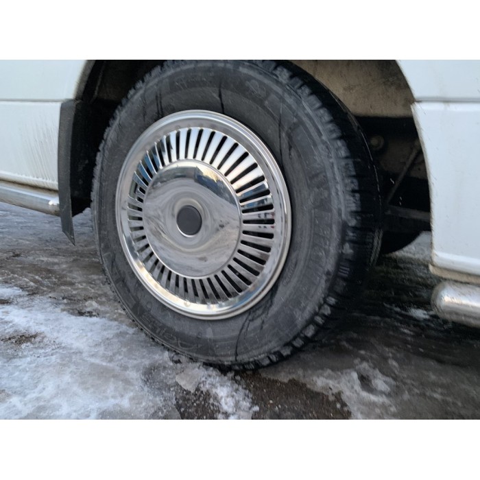 Ковпаки з нержавійки Зірка (1-катковий, 4 шт) для Volkswagen Crafter 2006-2016 рр