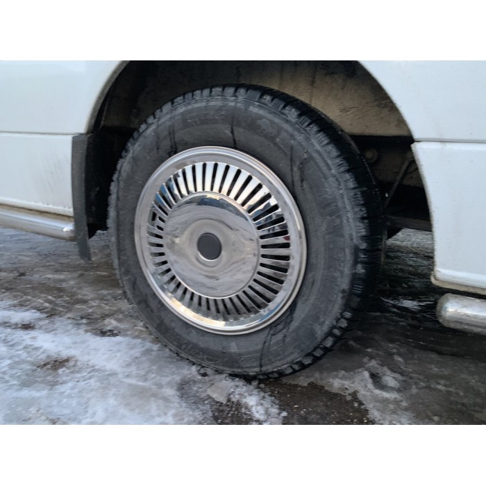 Ковпаки з нержавійки Зірка (1-катковий, 4 шт) для Volkswagen Crafter 2006-2016 рр