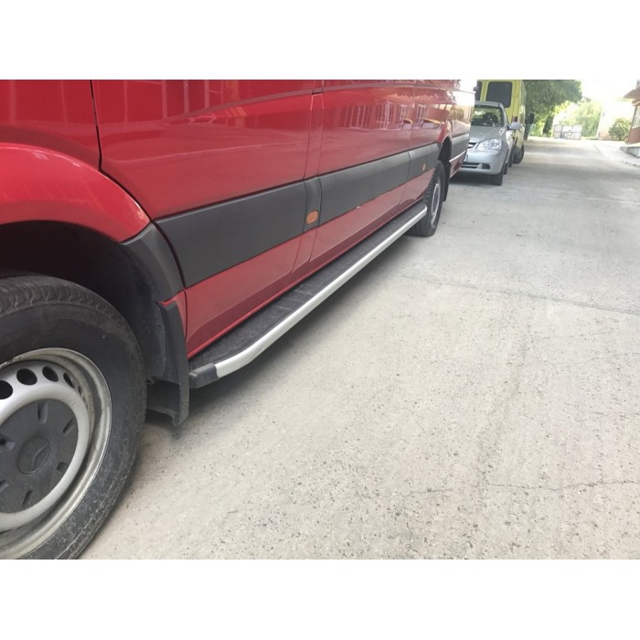 Боковые пороги Fullmond (2 шт, алюм) Long/ExtraLong для Mercedes Sprinter W906 2006-2018 гг