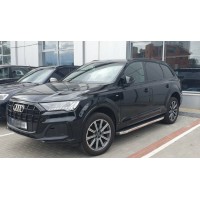 Боковые пороги BlackLine (2 шт., алюминий) для Ауди Q7 2015- гг