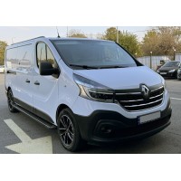 Боковые пороги Allmond Black (2 шт., алюминий) Короткая база для Renault Trafic 2015- гг