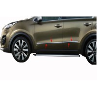 Молдинг дверной (4 шт, нерж) OmsaLine - Итальянская нержавейка для Kia Sportage 2015-2021 гг