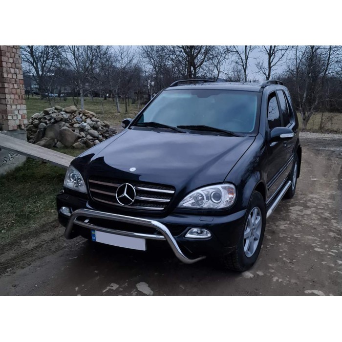 Накладки на кант решетки (5 шт, нерж) для Mercedes ML W163