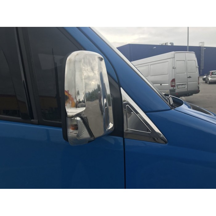 Накладка біля дзеркал (2 шт., нерж) Carmos - Турецька сталь для Mercedes Sprinter W906 2006-2018 рр