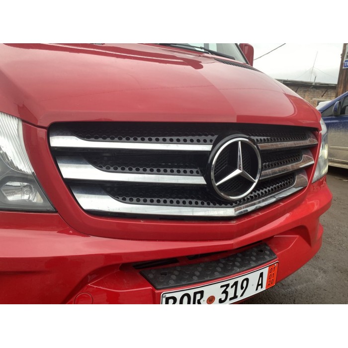 Накладки на решітку (2013-2025, нерж.) OmsaLine - Італійська нержавійка для Mercedes Sprinter W906 рр