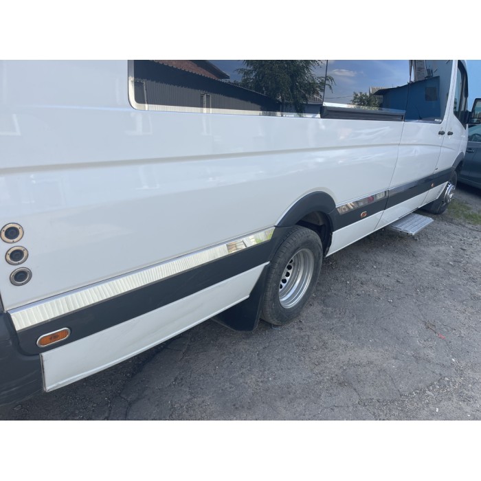 Молдинги на двері (нерж.) ExtraLong. Carmos - Турецька сталь для Mercedes Sprinter W906 2006-2018 рр