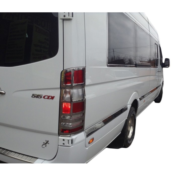 Молдинги на двері (нерж.) ExtraLong. Carmos - Турецька сталь для Volkswagen Crafter 2006-2016 рр