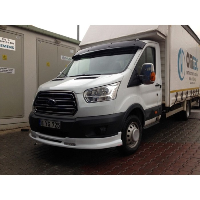 Козирьок на лобове скло (чорний глянець, 5мм) для Ford Transit 2014- рр