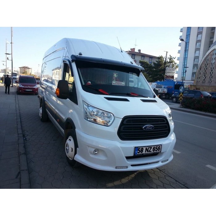 Козирьок на лобове скло (чорний глянець, 5мм) для Ford Transit 2014- рр