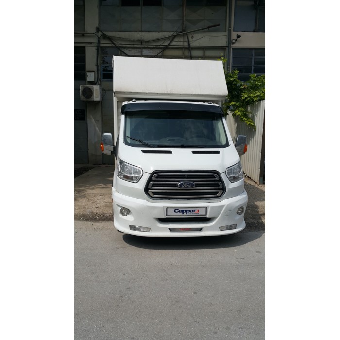 Козирьок на лобове скло (чорний глянець, 5мм) для Ford Transit 2014- рр