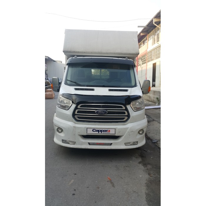 Козирьок на лобове скло (чорний глянець, 5мм) для Ford Transit 2014- рр