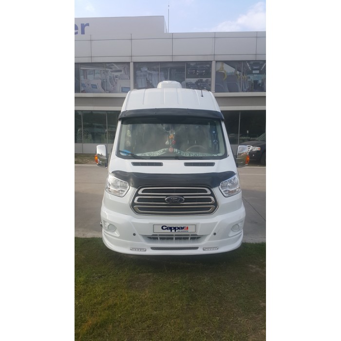 Козирьок на лобове скло (чорний глянець, 5мм) для Ford Transit 2014- рр