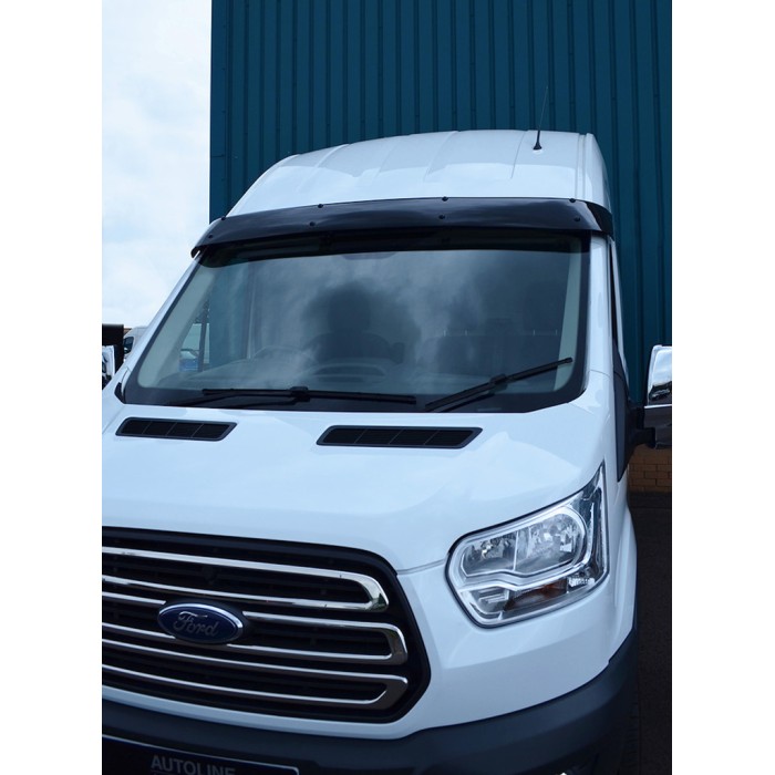 Козирьок на лобове скло (чорний глянець, 5мм) для Ford Transit 2014- рр