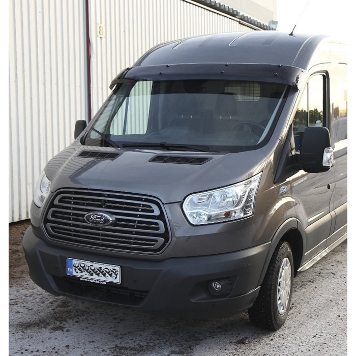 Козирьок на лобове скло (чорний глянець, 5мм) для Ford Transit 2014- рр