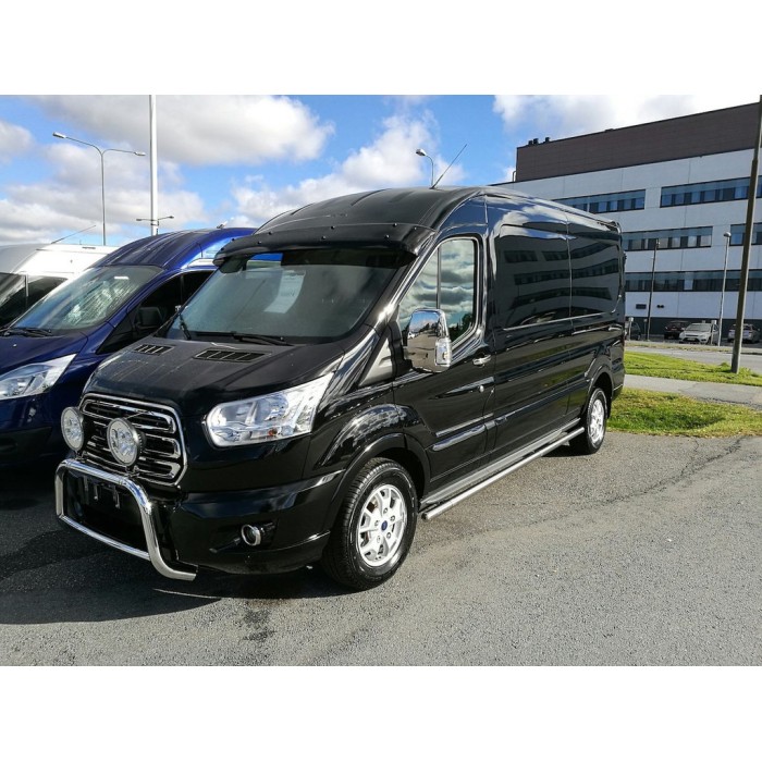 Козирьок на лобове скло (чорний глянець, 5мм) для Ford Transit 2014- рр