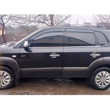 Окантовка скла (4 шт, нерж) для Hyundai Tucson JM 2004- рр