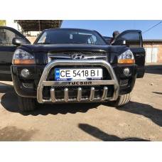 Кенгурятник WT004 (нерж.) для Hyundai Tucson JM 2004- рр