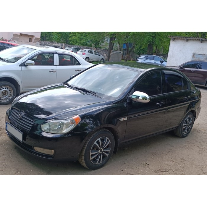 Накладки на зеркала (2 шт, пласт) Carmos для Hyundai Accent 2006-2010 гг