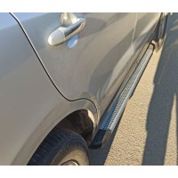 Боковые пороги Maya V2 (2 шт., алюминий) для Hyundai Santa Fe 2 2006-2012 гг