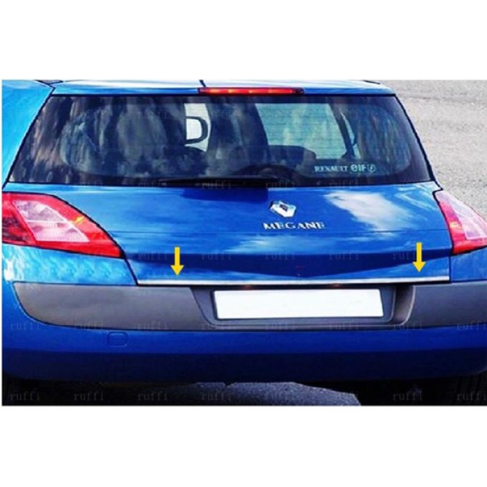 Кромка багажника (нерж.) SD, OmsaLine - Итальянская нержавейка для Renault Megane II 2004-2009 гг