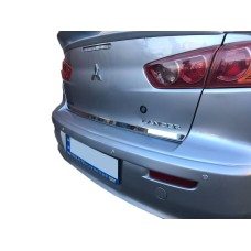 Накладка кромки багажника (нерж) OmsaLine - Італійська нержавійка для Mitsubishi Lancer X 2008- рр