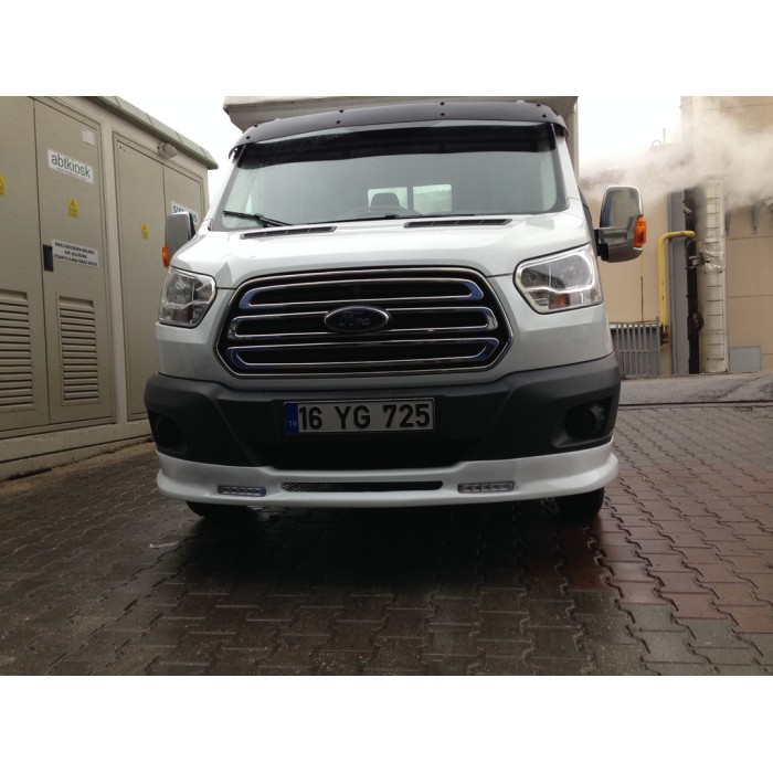 Накладка на передній бампер Ince (2014-2019, під фарбування) для Ford Transit 2014- рр