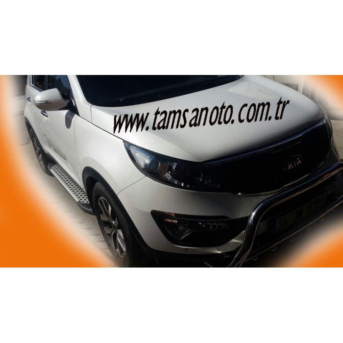 Бокові пороги Allmond Grey (2 шт., алюм.) для Kia Sportage 2010-2015 рр