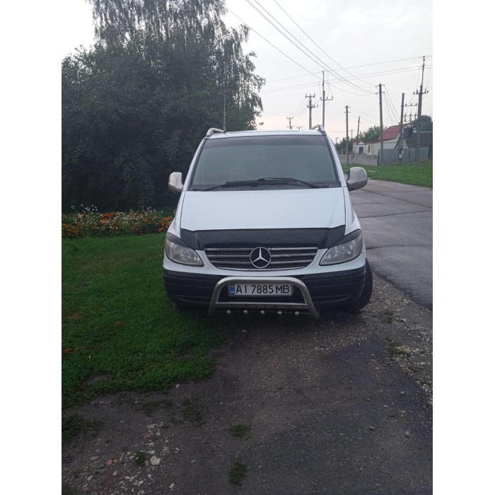 Вії прямі (2004-2010, 2 шт, пластик) Чорний мат для Mercedes Vito W639 рр