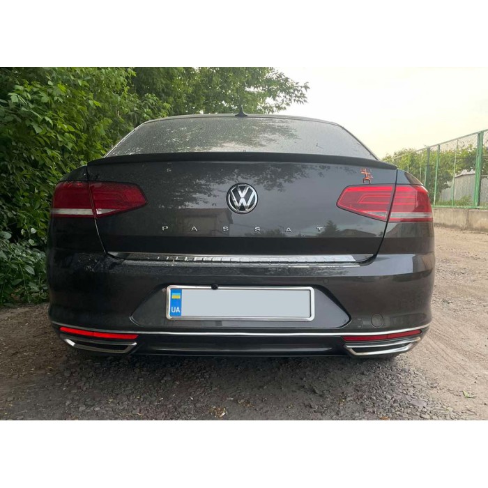 Кромка багажника SD (нерж) OmsaLine - Італійська нержавійка для Volkswagen Passat B8 2015-2023 рр