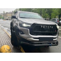 Передний ус двойной Vegas (2015-2020, черный, 76мм) для Toyota Hilux 2015- гг
