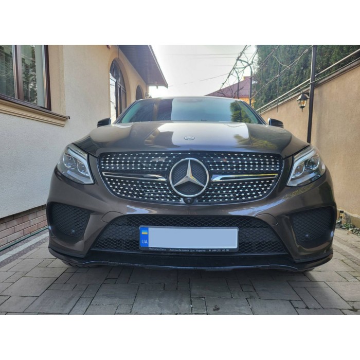 Тюнінг решітка радіатора (Diamond Silver) З місцем під камеру для Mercedes GLE coupe C292 2015-2019 рр