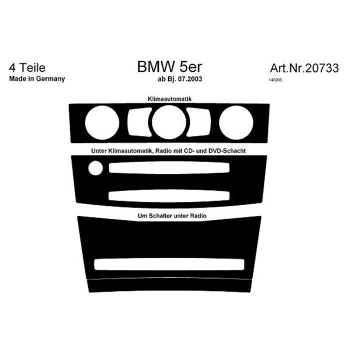 Накладки на панель Meric карбон для BMW 5 серія E-60/61 2003-2010 рр