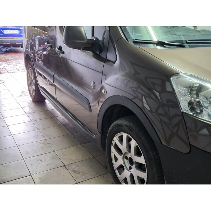 Накладки на арки (4 шт, чорні) XTR, бічні двері, Метал для Citroen Berlingo 2008-2018 рр