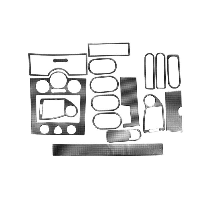Накладки на панель 17 деталей (Meric, Туреччина) Карбон для Renault Megane II 2004-2009 рр