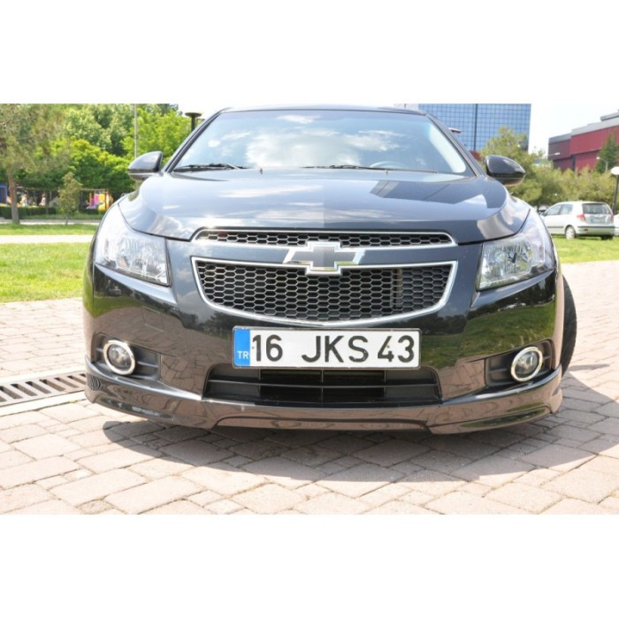 Накладка на передний бампер HB (Meliset, под покраску) для Chevrolet Cruze 2009-2015 гг