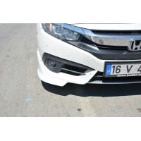 Куточки на передній бампер (під фарбування) для Honda Civic Sedan X 2016-2021 рр
