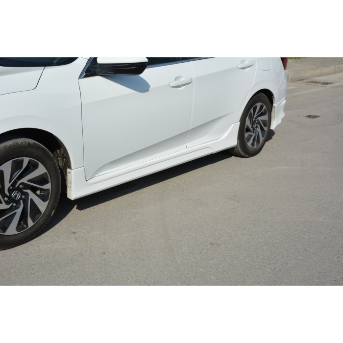 Бокові пороги (під фарбування) для Honda Civic Sedan X 2016-2021 рр