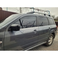 Нижняя окантовка окон (6 шт, нерж) для Mitsubishi Outlander 2001-2006 гг