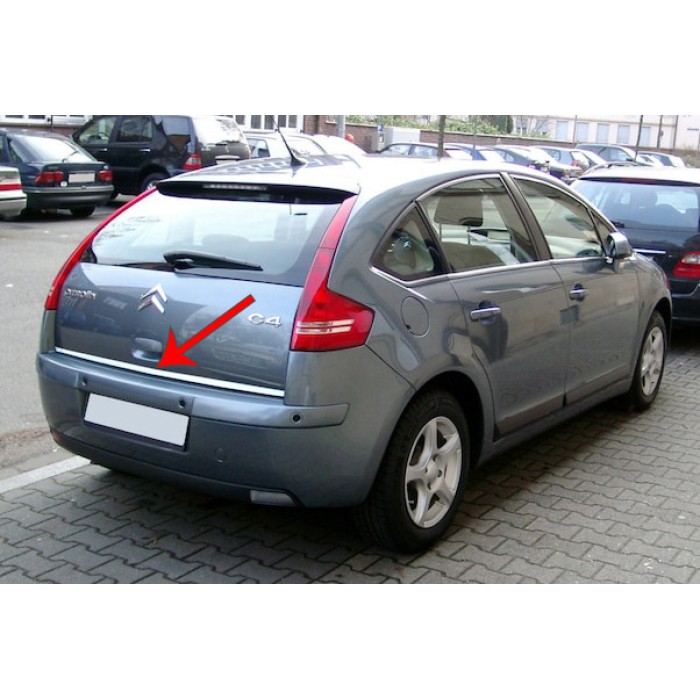 Накладка нижньої кромки кришки багажника (нерж.) для Citroen C-4 2004-2010 рр