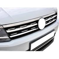 Накладки на кант решітку і фари 2016-2020 (3 шт, нерж) для Volkswagen Tiguan рр