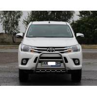 Кенгурятник QT006 (нерж.) для Toyota Hilux 2015- гг