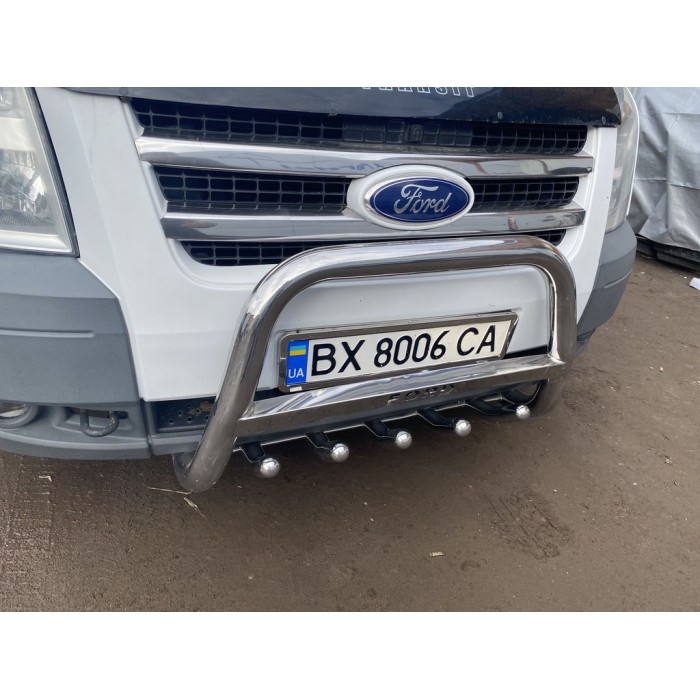 Кенгурятник WT004 (нерж) для Ford Transit 2000-2014 гг