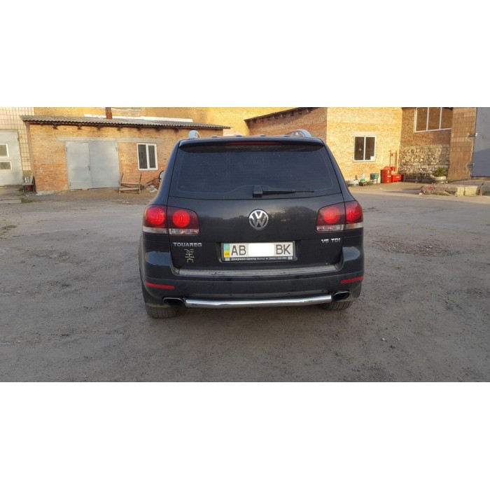 Задній захист AK002 (2 шт., нерж) для Volkswagen Touareg 2002-2010 рр